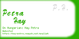 petra hay business card